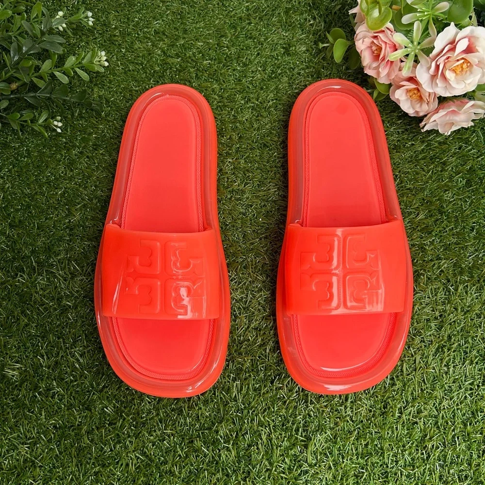 Women’s Coral Slide Sandals - Glossy Jelly Comfort
